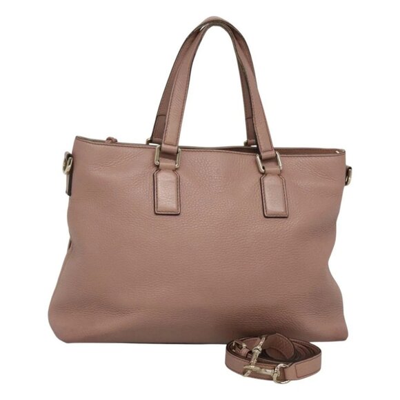 GUCCI Hand Bag Leather Outlet 2way Pink Gold - Picture 1 of 15
